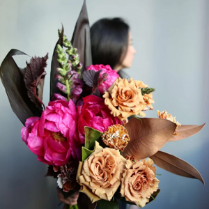 Pink Dahlia & Calla Lilies